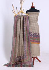 Winter - Riwaj - Printed Pashmina - 3 Pcs Suit - D#02 - Skin