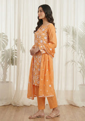 Lawn - Rubaaiyat - Embroidered 26 - Chiffon Dupatta - D#23 - Golden