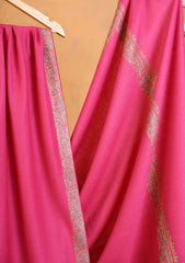 Pashmina Kashmiri Border Shawl D#181 - SH Pink
