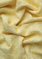 Elite Men Embroidered Sequence Viscose Fabric - Lemon
