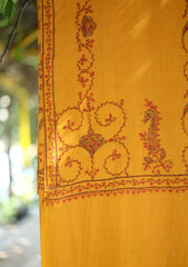 Pashmina Kashmiri Jaaldar Shawl D - 38 - Mustard