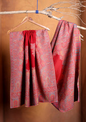 Pashmina Jamawar Shawl D#168 - Red