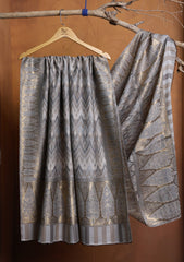 Pashmina Zari Jamawar Shawl D#100 - S Grey