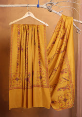 Pashmina Kashmiri Jaaldar Shawl D#144 - Mustard