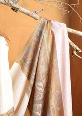 Pashmina Jamawar Shawl D#158 - Off White