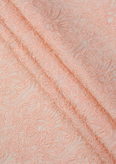 Elite Men Embroidered Sequence Raw Silk Fabric - Peach
