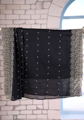 Embroidered Lawn Summer Shawl D#70 - Black