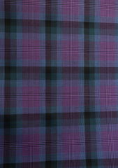 Holland & Sherry Selvage Check Wool Fabric - P Green