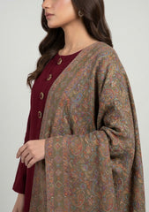 Winter - Riwaj - Pashmina Kani Jamawar 3 Pcs Suit - D#03 - M Brown