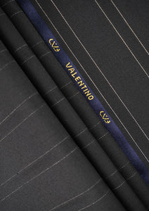 Valentino Wool Stripe Fabric - Black