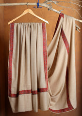Pashmina Embroidered Border Shawl D#204 - Skin