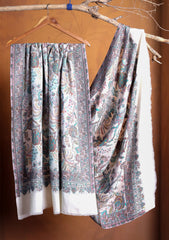 Pashmina Jamawar Shawl D#179 - Off White