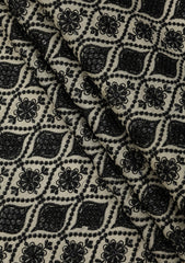 Elite Men Embroidered Sequence Raw Silk Fabric - Skin