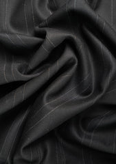 Valentino Wool Stripe Fabric - Black
