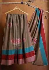 Pashmina Ari Work Shawl D#06 - Brown