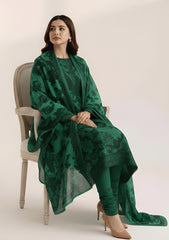 Winter - Riwaj - Printed Velvet Suit - Palachi Dupatta - D#01 - Green