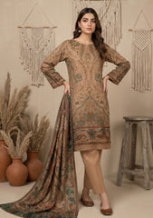 Winter - Riwaj - Printed Pashmina - 3 Pcs Suit - D#10 - Brown