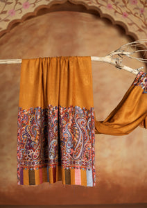 Pashmina Jamawar Scarf D#48 - Golden