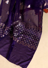 Formals - Fancy Closet - 2 pcs Suit - Satin Silk Jamawar D#04 R Blue