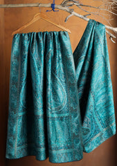 Pashmina Zari Jamawar Shawl D#69 - D Ferozi