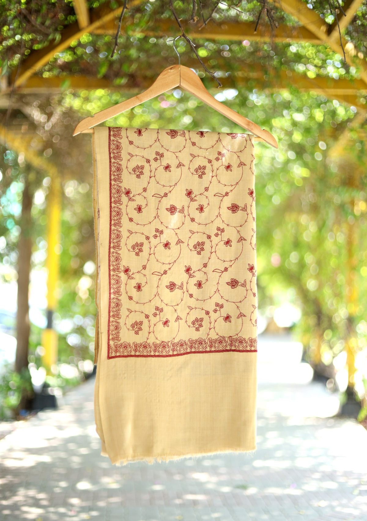 Embroidered Wool Shawl D - 72