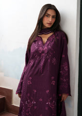 Winter - Neeshay - Reverie Karandi Unstitched 26 - MULBERRY