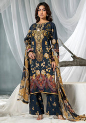 Winter - Meerak - Embroidered Linen 25 - Navy Charm