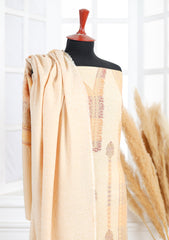 Winter - Riwaj - Jamawar Peach Leather Suit - Edit 25 - D#01 - L Peach