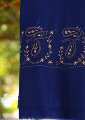 Wool Needle Work Shawl D - 55 - R Blue 1