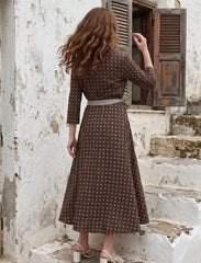 Pret - Moven - Indigo Silk Women's Frock - Brown