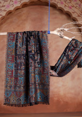 Pashmina Zari Jamawar Scarf D#04 - Black