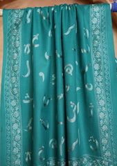 Pashmina Ari Work Jaaldar Scarf D#10 - DS Green