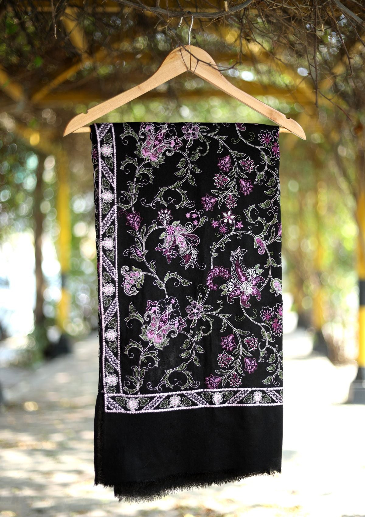 Pashmina Wool Embroidered Shawl D - 02