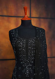 Winter Collection - Riwaj - Bamber Chikankari W/ Sequence Work - Black