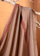 Pashmina Embroidered Border Shawl D#02 - Brown