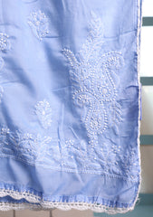 Lawn Chikankari Summer Shawl D#29 - Blue