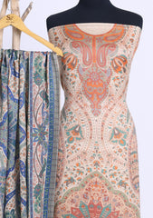 Winter - Riwaj - Printed Pashmina - 3 Pcs Suit - D#05 - L Peach