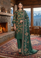 Winter - Riwaj - Printed Marina - 3 Pcs - Wool Shawl 25 - D#79