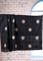 Embroidered Lawn Summer Shawl D#63 - Black 1