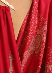 Pashmina Kashmiri Jaaldar Shawl D#142 - Red