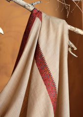 Pashmina Embroidered Border Shawl D#204 - Skin