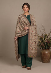 Winter - Riwaj - Pashmina Kani Jamawar 3 Pcs Suit - D#02 - Green