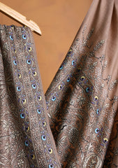 Pashmina Embroidered Jaaldar Shawl D#15 - L Brown