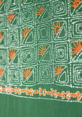 Pashmina Wool Needle Work Shawl D - 04 - D Green