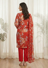 Lawn - Rubaaiyat - Digital Printed 26 - 2 By 2 - D#17 - Red