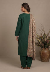 Winter - Riwaj - Pashmina Kani Jamawar 3 Pcs Suit - D#02 - Green
