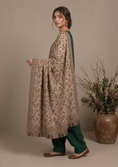 Winter - Riwaj - Pashmina Kani Jamawar 3 Pcs Suit - D#02 - Green