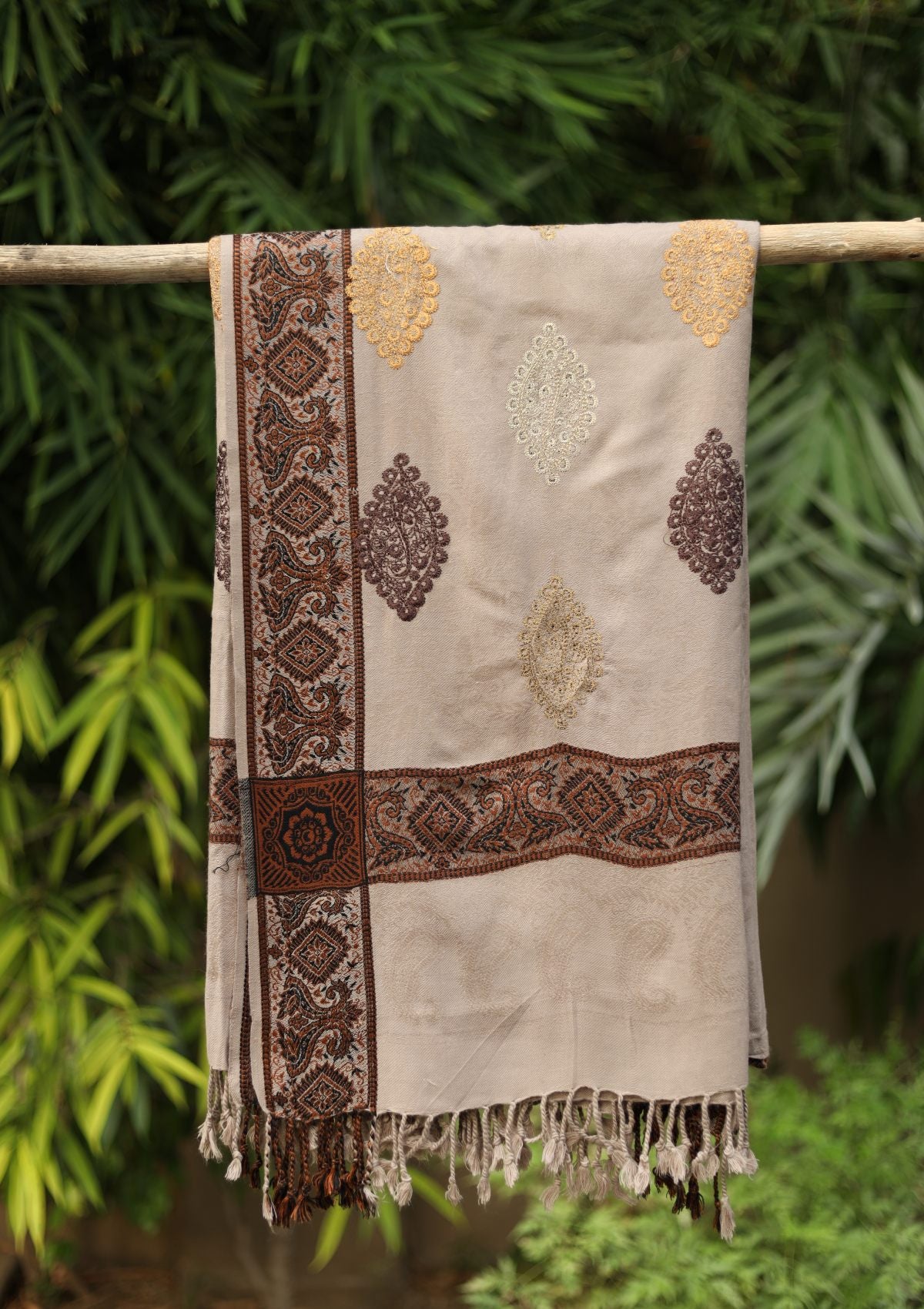 Embroidered Wool Shawl  D - 57