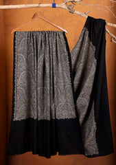 Pashmina Embroidered Jaaldar Shawl D#08 - Black