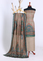 Winter - Riwaj - Printed Pashmina - 3 Pcs Suit - D#04 - L Brown